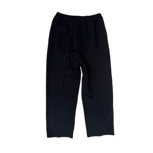 St. John Sport Pants M Black Santana Knit High-Rise Wide Leg Pull-On Ankle Pant - Picture 6 of 7